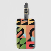 エアブラシスタイル抽象芸術幾何形状カラフル ラゲッジタグ (正面縦)