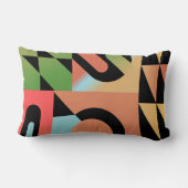 エアブラシスタイル抽象芸術幾何形状カラフル ランバークッション (裏面)