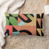 エアブラシスタイル抽象芸術幾何形状カラフル ランバークッション (ブランケット)