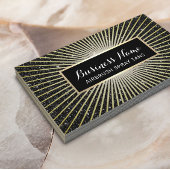 エアブラシスプレートタンブラックモダン金ゴールドグリッター 名刺