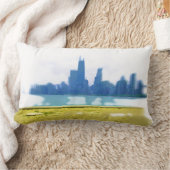 エアブラシ付きシカゴスカイライン ランバークッション (ブランケット)