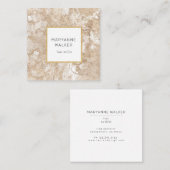 エアブラシ金ゴールドサロンヘアスタイリストエレガント スクエア名刺 (正面/裏面)