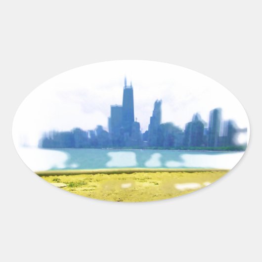 エアブラッシュシカゴ 楕円形シール (正面)