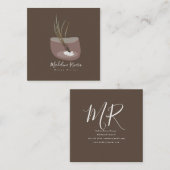 エアプラントシッターのアーティスト手作りデザイナー スクエア名刺 (正面/裏面)