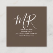 エアプラントシッターのアーティスト手作りデザイナー スクエア名刺 (裏面)