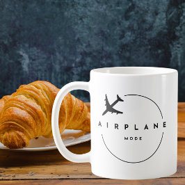 エアプランモード、旅行、ミニマリストスクリプト、航空 コーヒーマグカップ