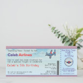 エアプレーンキッズ航空券バースデー招待状 招待状 (スタンド正面)