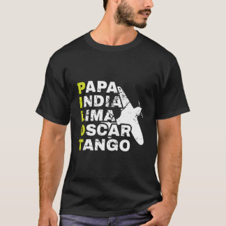 エアプレーンパイロットフォネティックアルファベットパパインドリマオ Tシャツ