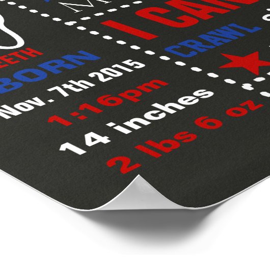 エアプレーン第1誕生日黒板看板 ポスター (角)