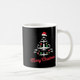 エアプレーン クリスマスツリー かわいい 飛行機 Xmas ホリデー コーヒーマグカップ