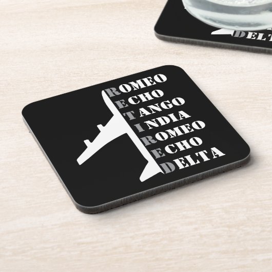 エアプレーン リタイアード ナトー フォネティック アルファベット 航空 コースター (左側)