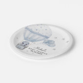 エアホットバルーン付きベビーシャワーゾウ ペーパープレート (アングル)