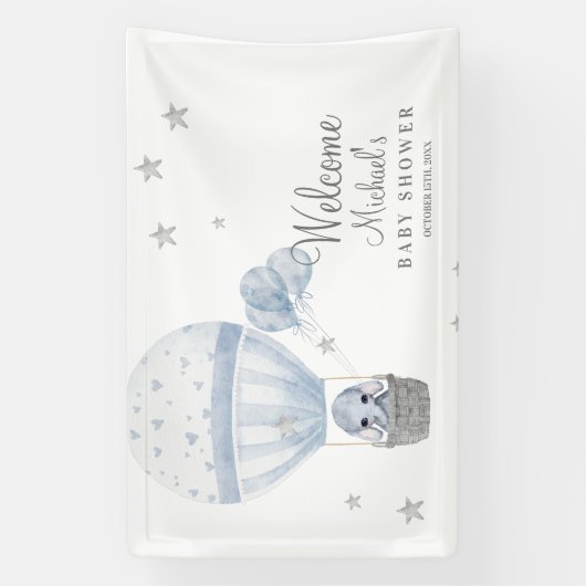 エアホットバルーン付きベビーシャワーゾウ  横断幕 (縦)