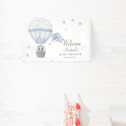 エアホットバルーン付きベビーシャワーゾウ  横断幕 (インサイチュ)