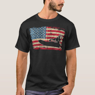 エアボートアメリカ国旗I愛国飛行船キャプテンR Tシャツ