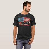 エアボートアメリカ国旗I愛国飛行船キャプテンR Tシャツ (正面フル)