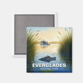 エアボートアリゲーターエバーグレーズナショナルパークフロリダ マグネット (正面/裏面)