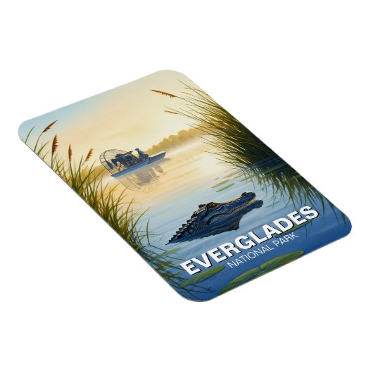 エアボートアリゲーターエバーグレーズナショナルパークフロリダ マグネット (右側)