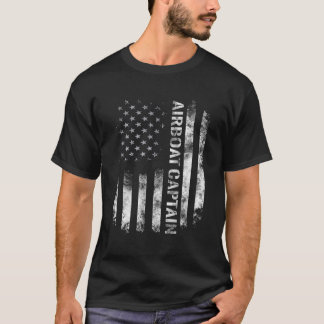 エアボートキャプテンギフト米国愛国的アメリカ国旗 Tシャツ
