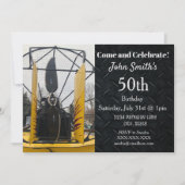 エアボートファンの沼沢地の氷の魚釣りの人の誕生日 招待状 (正面)