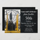 エアボートファンの沼沢地の氷の魚釣りの人の誕生日 招待状 (正面/裏面)