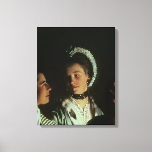 エアポンプでの鳥に対する実験， 1768 キャンバスプリント (正面)