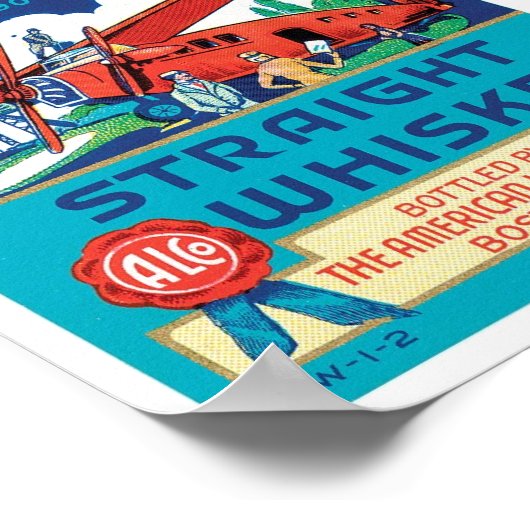 エアポートストレートウィスキーボストンマサチューセッツ ポスター (角)