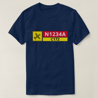 エアポート+ランウェイサイン航空機ナンバーTシャツ Tシャツ