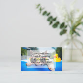 エアマットレスにサリラックスングラスを掛けた猫 名刺 (スタンド正面)