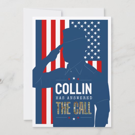 エアマン素朴軍隊行く遠くに送別パーティー 招待状 (正面)