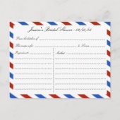 エアメモダンイルブライダルシャワーレシピカード インビテーションポストカード (裏面)