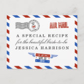 エアメモダンイルブライダルシャワーレシピカード インビテーションポストカード (正面)