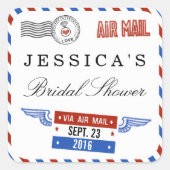 エアメモダンールブライダルシャワーのお願い スクエアシール (正面)