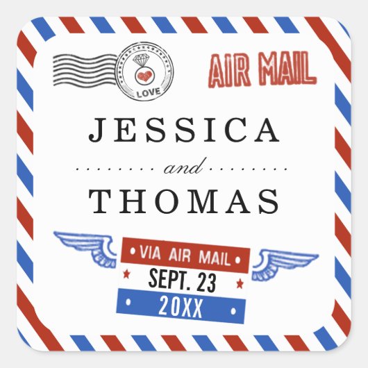 エアメモダンール結婚コレクション スクエアシール (正面)