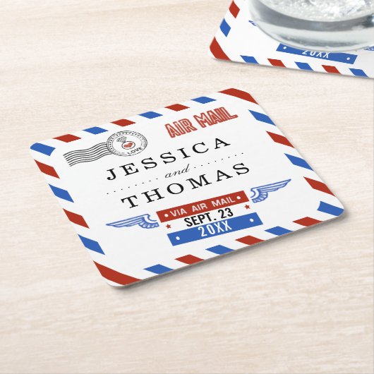 エアメモダンール結婚コレクション スクエアペーパーコースター (アングル)