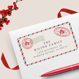 エアメールすごいかわいい休日差出人住所ラベル ラベル