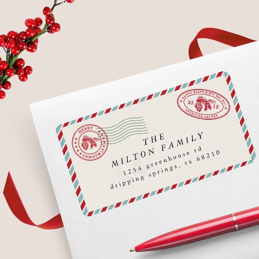 エアメールすごいかわいい休日差出人住所ラベル ラベル