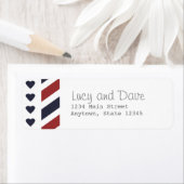 エアメールとハート差出人住所ラベル ラベル (インサイチュ)