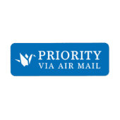 エアメールによる優先度折り鶴折り紙鳥類ラベル ラベル (正面)