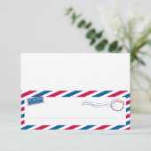 エアメールのテント型席札カード 招待状 (スタンド正面)