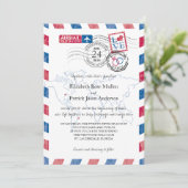 エアメールのロケーション結婚式招待状 招待状 (スタンド正面)