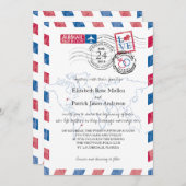 エアメールのロケーション結婚式招待状 招待状 (正面/裏面)