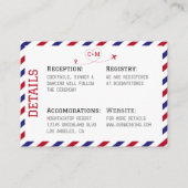 エアメールの宛先の結婚式 エンクロージャーカード (正面)