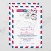 エアメールミズーリ結婚ーズ 招待状 (正面/裏面)