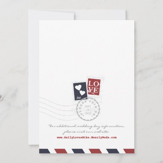 エアメールラブレター結婚式招待状 招待状 (裏面)