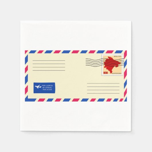 エアメール封筒紙ナプキンス スタンダードカクテルナプキン (正面)