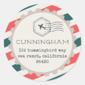 エアメール差出人住所シール ラウンドシール (正面)