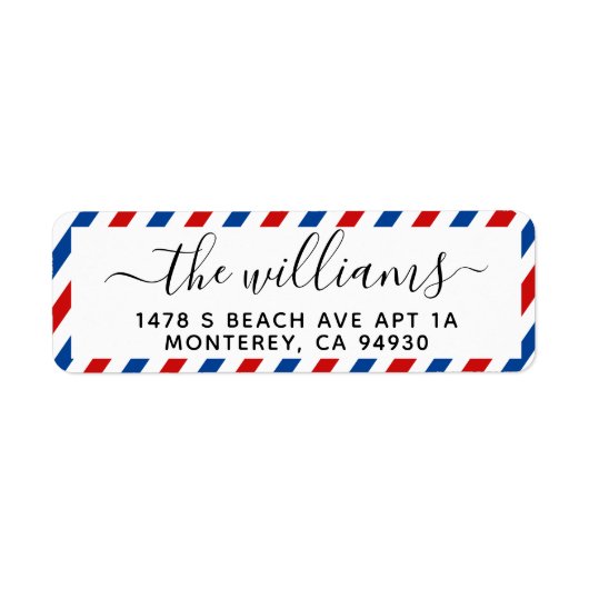 エアメール差出人住所ラベル結婚のファミリーラベル ラベル (正面)