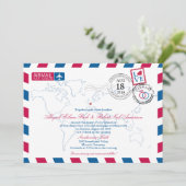 エアメール結婚ドイツ 招待状 (スタンド正面)