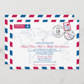 エアメール結婚ドイツ 招待状 (正面/裏面)